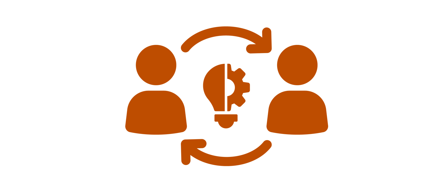 Person sharing knowledge icon