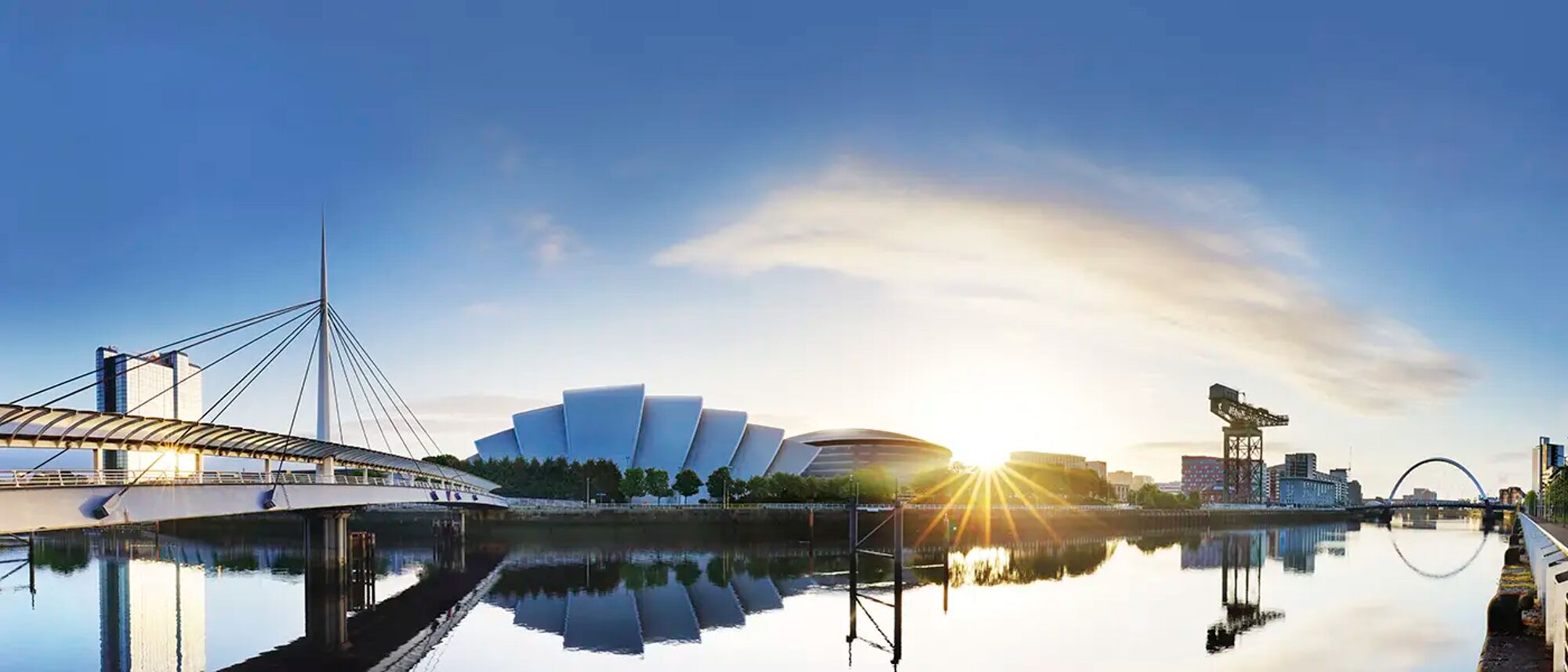 view of the Clyde Arc at night