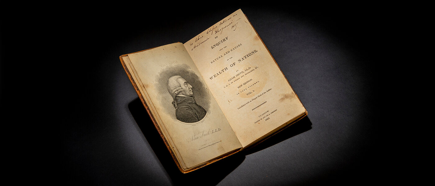Pages from Adam Smith's An inquiry into the nature and causes of the wealth of nations, Glasgow edition, c. 1805