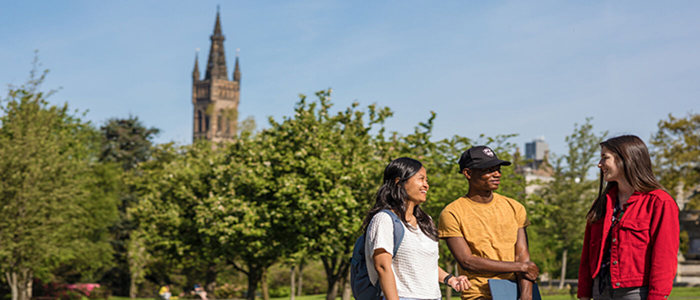 Students in Kelvingrove Park