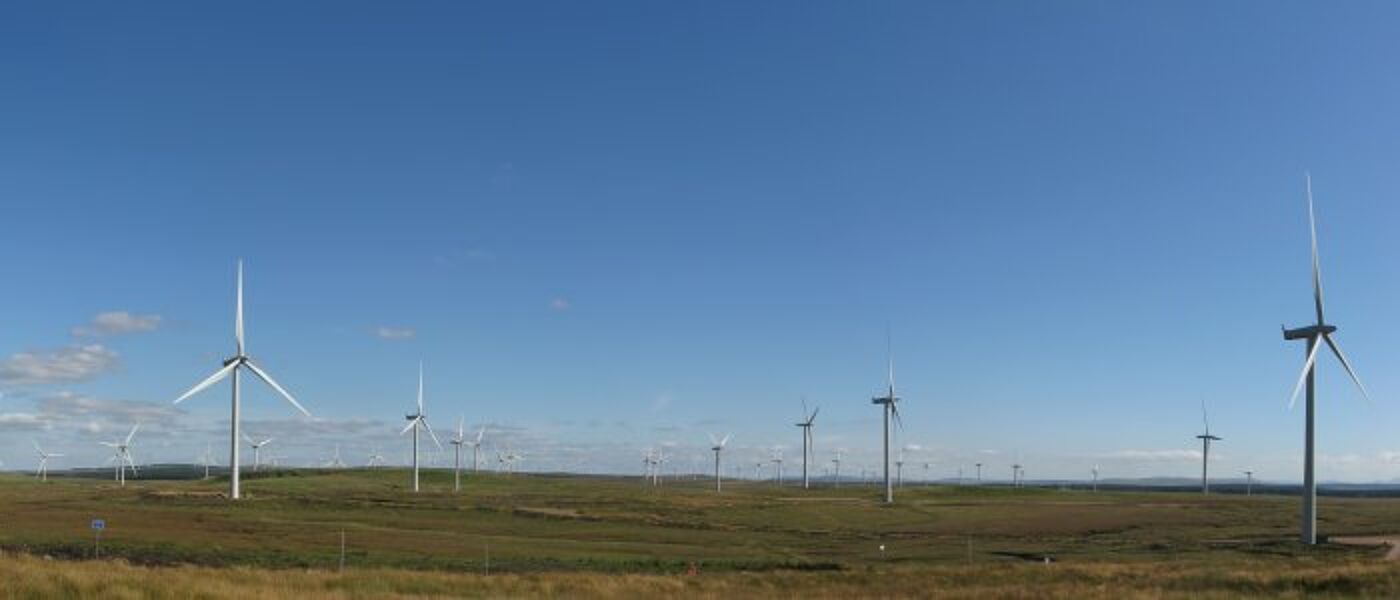 an inland windfarm in scotland