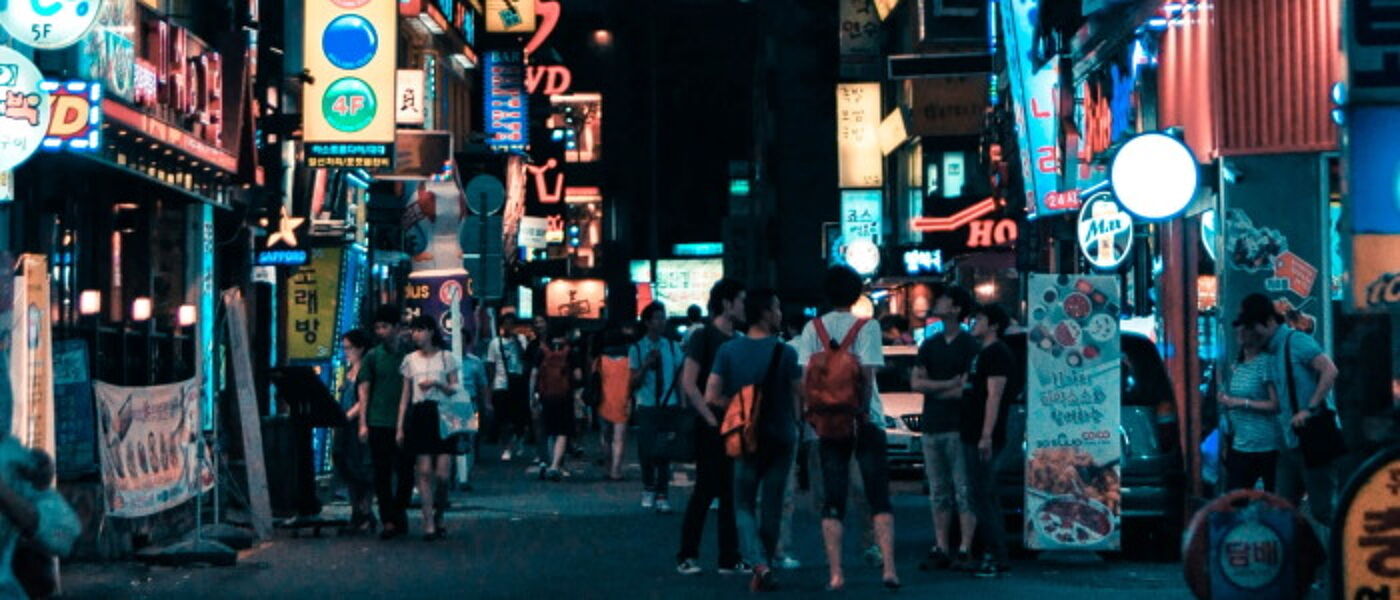 Busy street in Seoul, South Korea