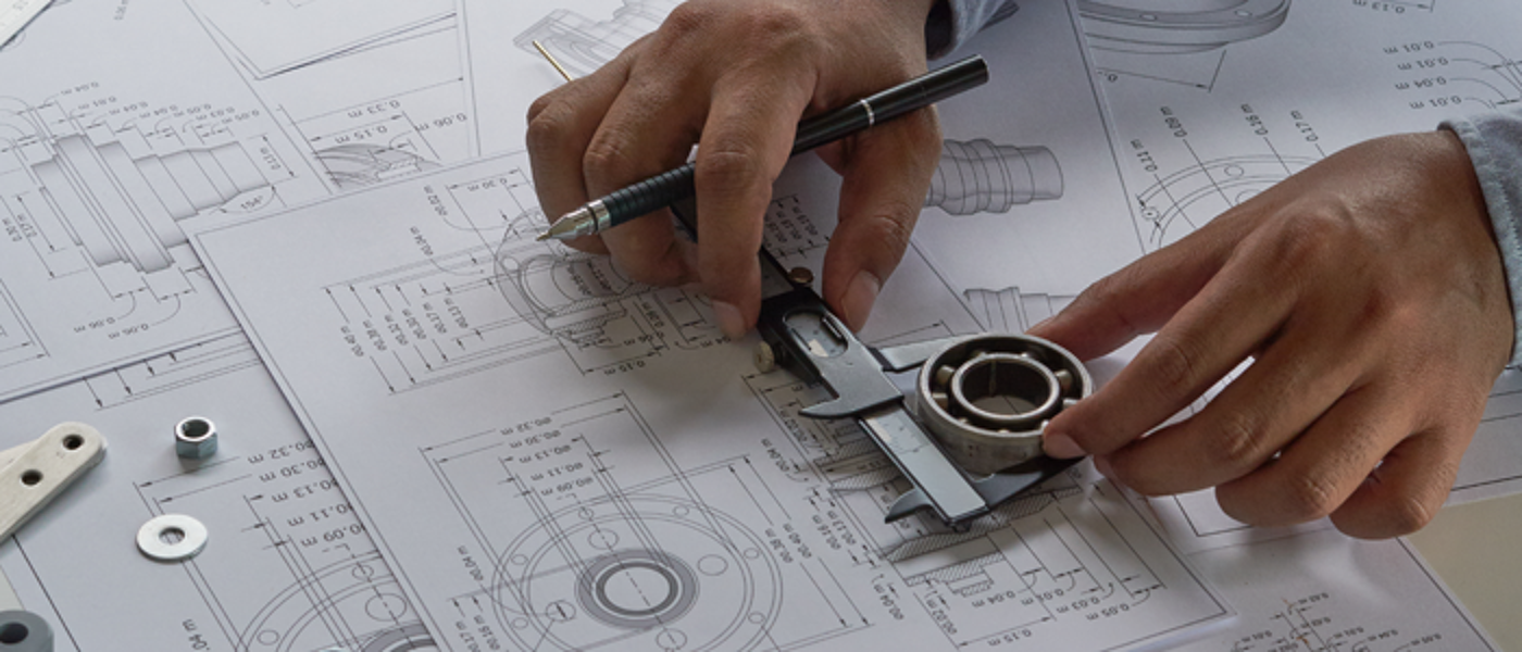 Engineer working at a desk