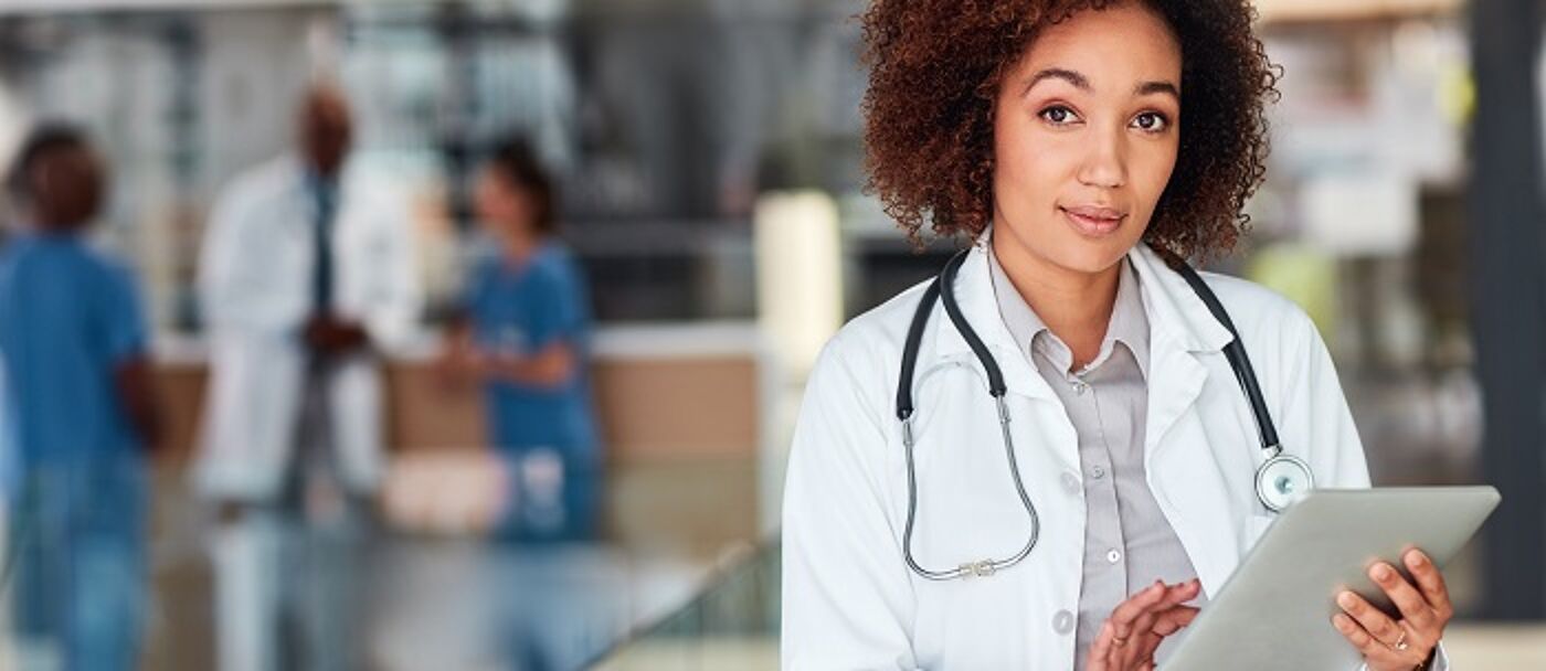 Doctor using a tablet