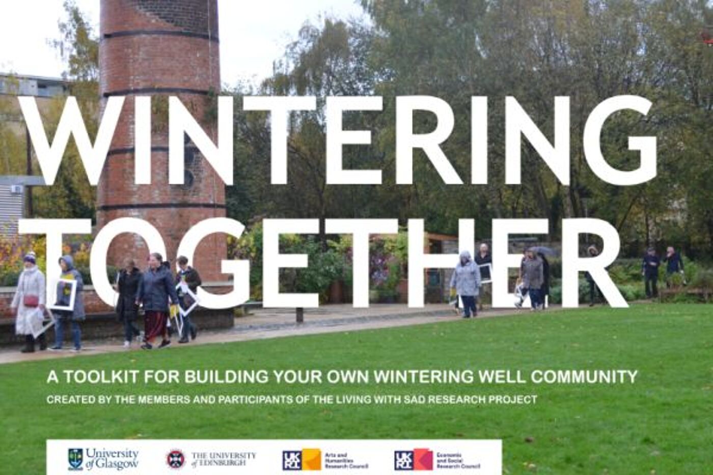 cover image of wintering together toolkit showing group of people walking