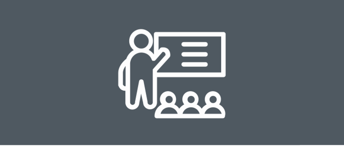 Icon of students in a class with a trainer