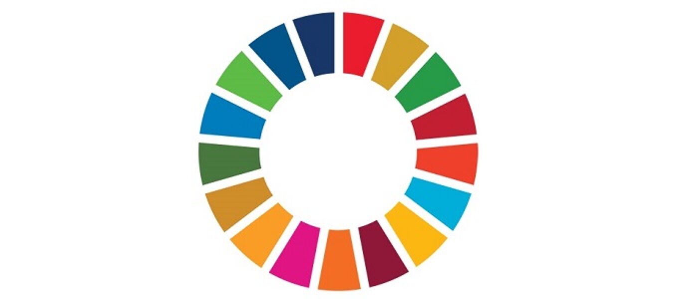 Colourful circle graphic representing the United Nation's SDGs