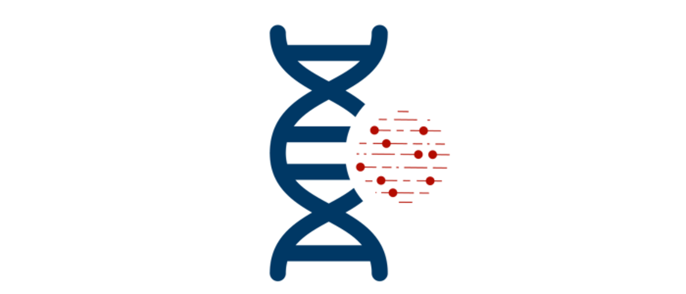 DNA spiral and search icon