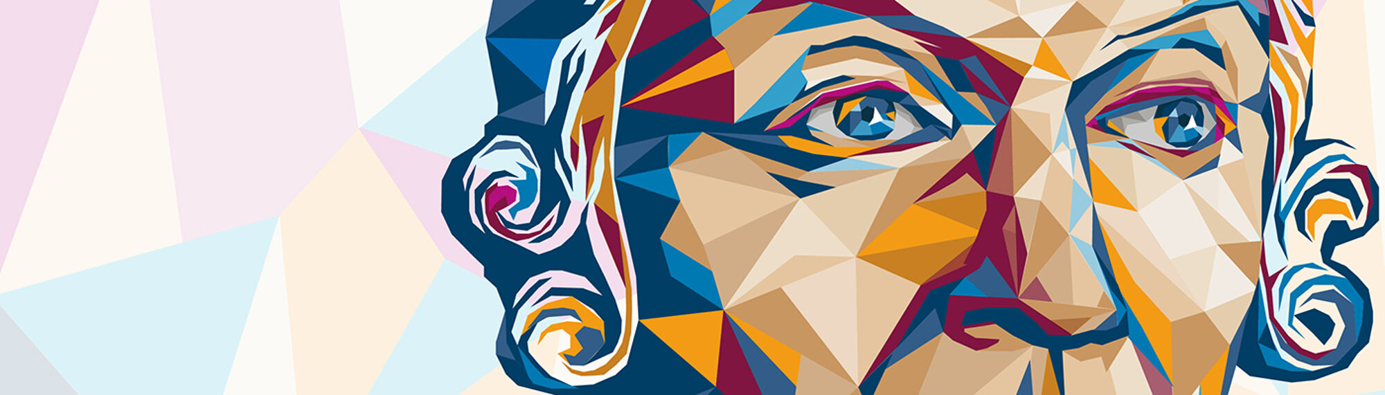 Geometric artwork of Adam Smith's face