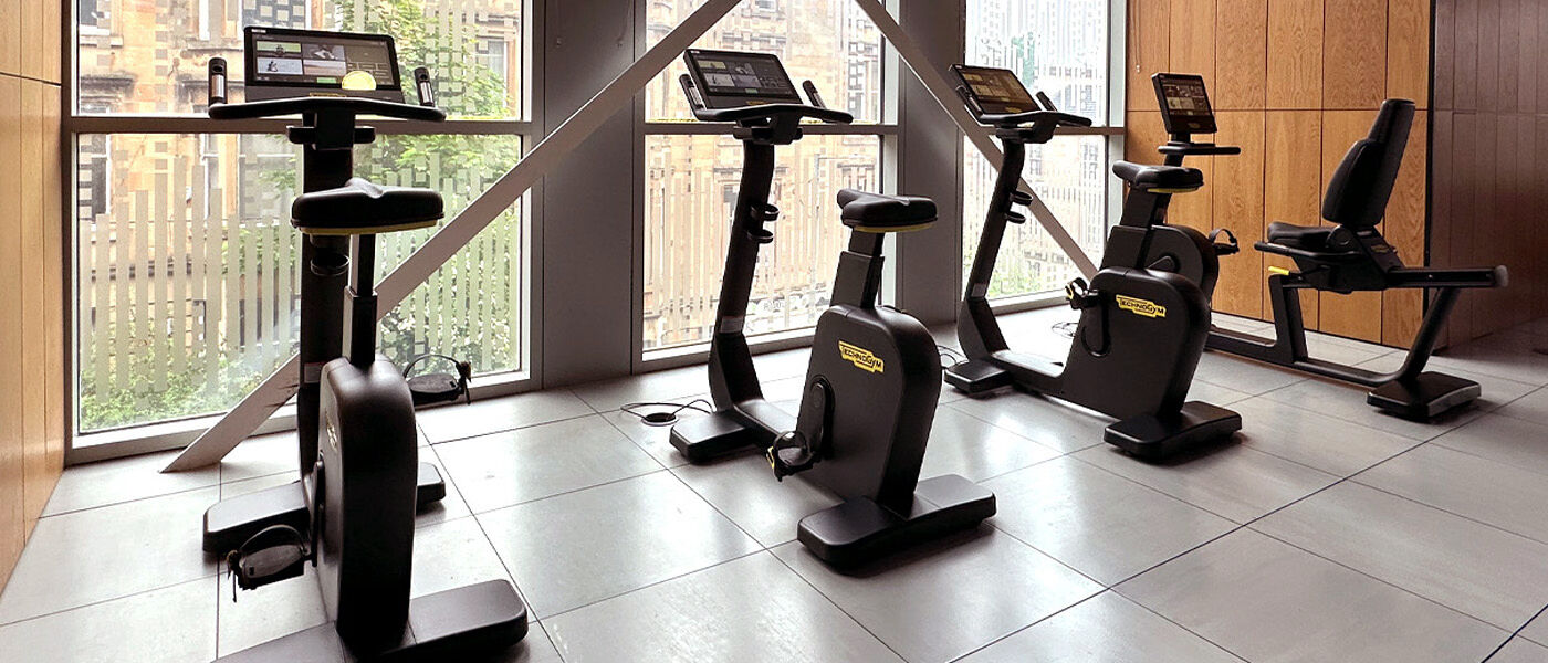 Technogym bikes in Pulse cardio gym at the UofG Sport Stevenson Building