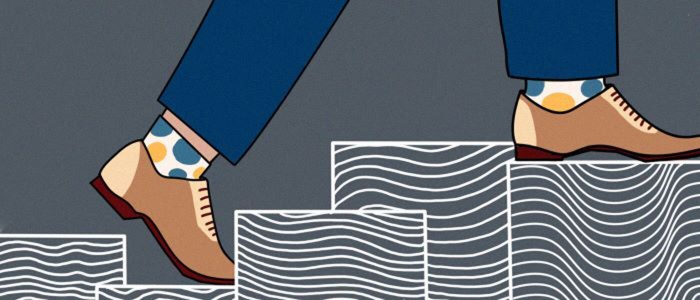 picture of image of feet walking up stairs