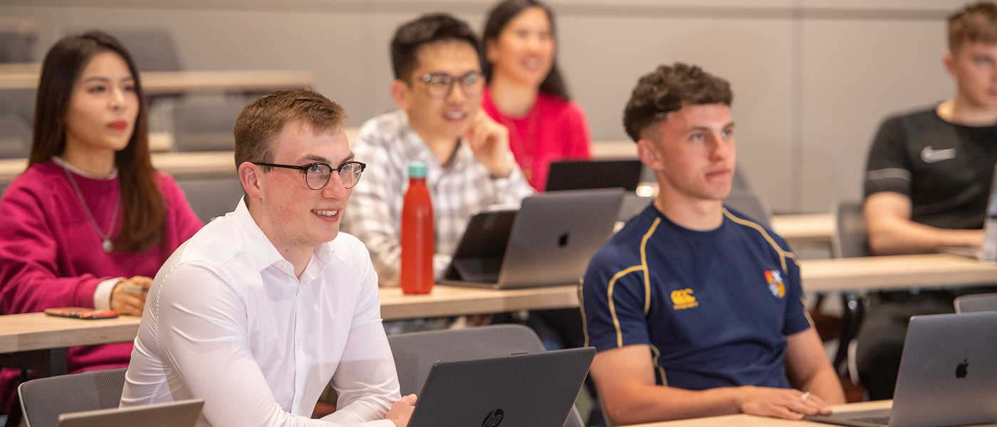 Students sitting in a lecture theatre