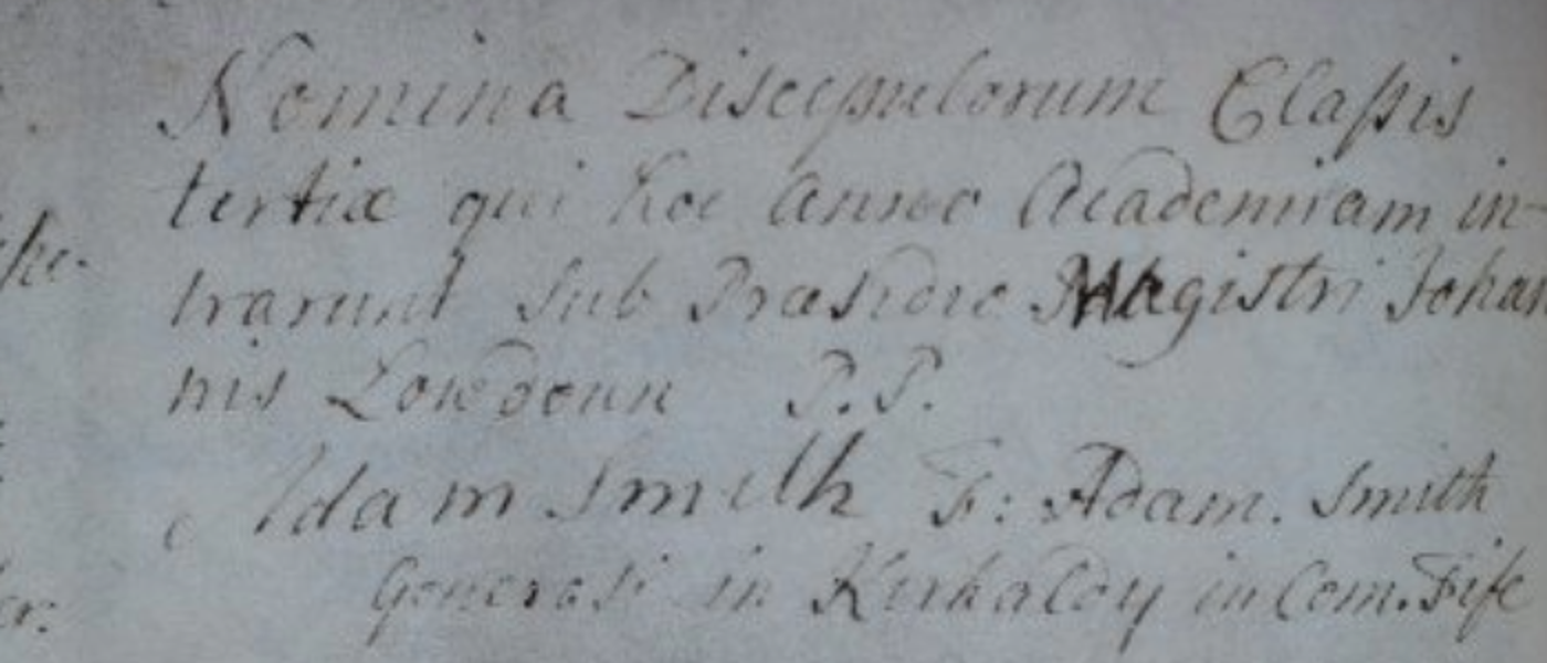 Adam Smith Matriculation Record Source: Amy Laux