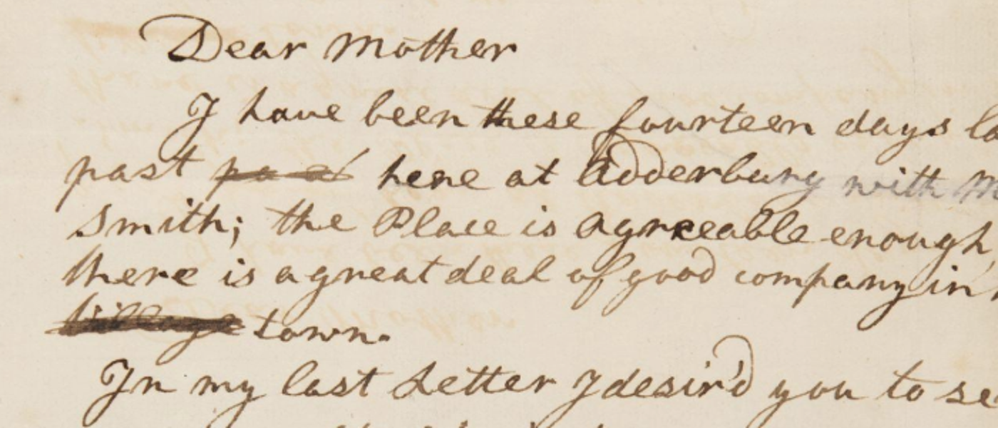 Letter to Mother from Adderbury for Adam Smith Source: Amy Laux