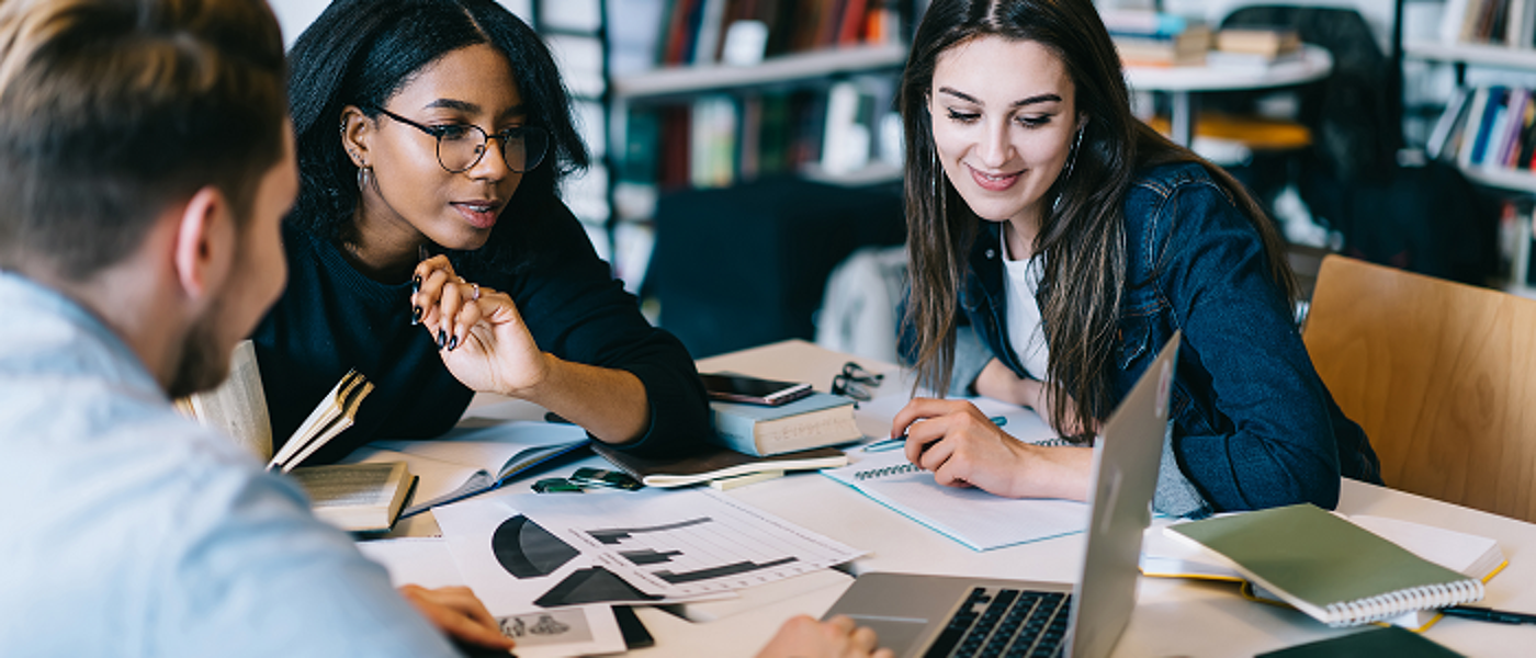 Students studying statistics