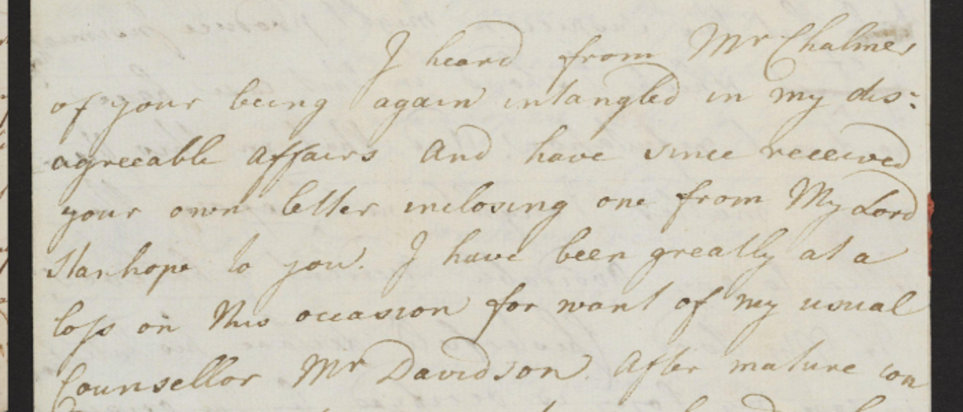 Letter from Adam Ferguson to Adam Smith Source: Amy Laux