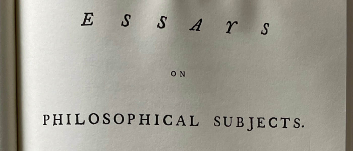 Title page of the Essays on Philosophical Subjects Source: Amy Laux