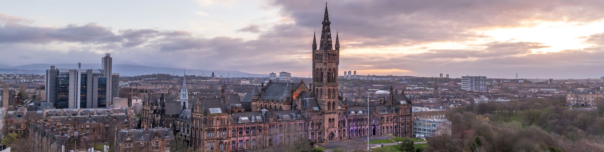 Drone image of Gilmorehill campus