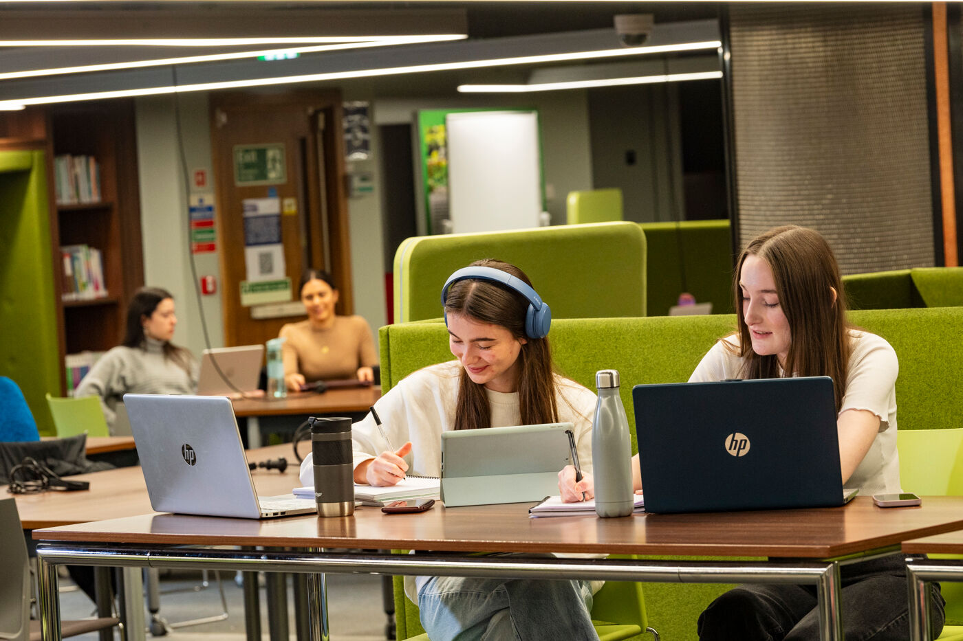 Students studying in the Library