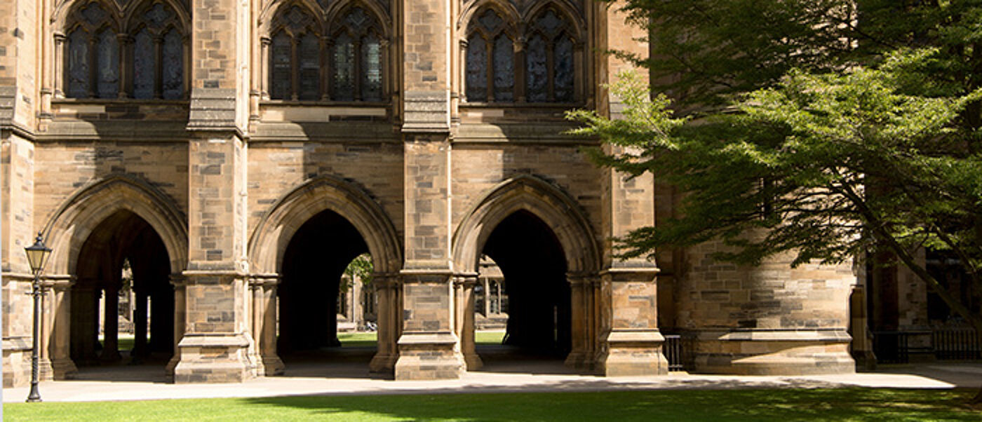 Photograph of University of Glasgow Gilbert Scott Building Courtyard