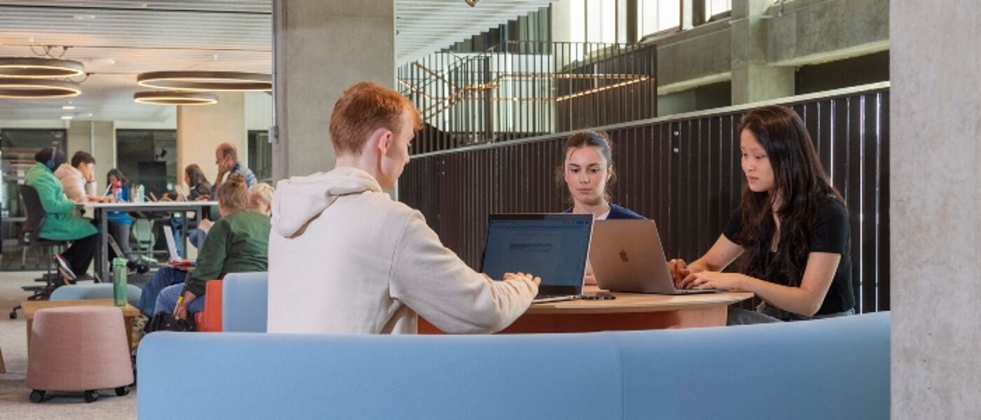 Students study in the Adam Smith Business School & Postgraduate Taught Hub