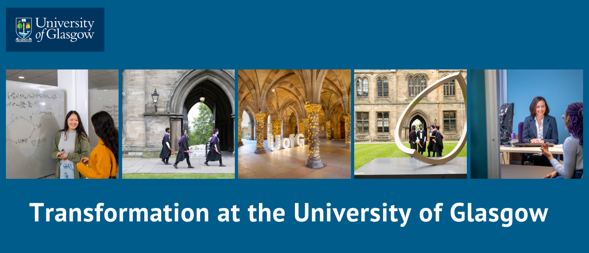 Students, staff and graduates in range of locations on campus