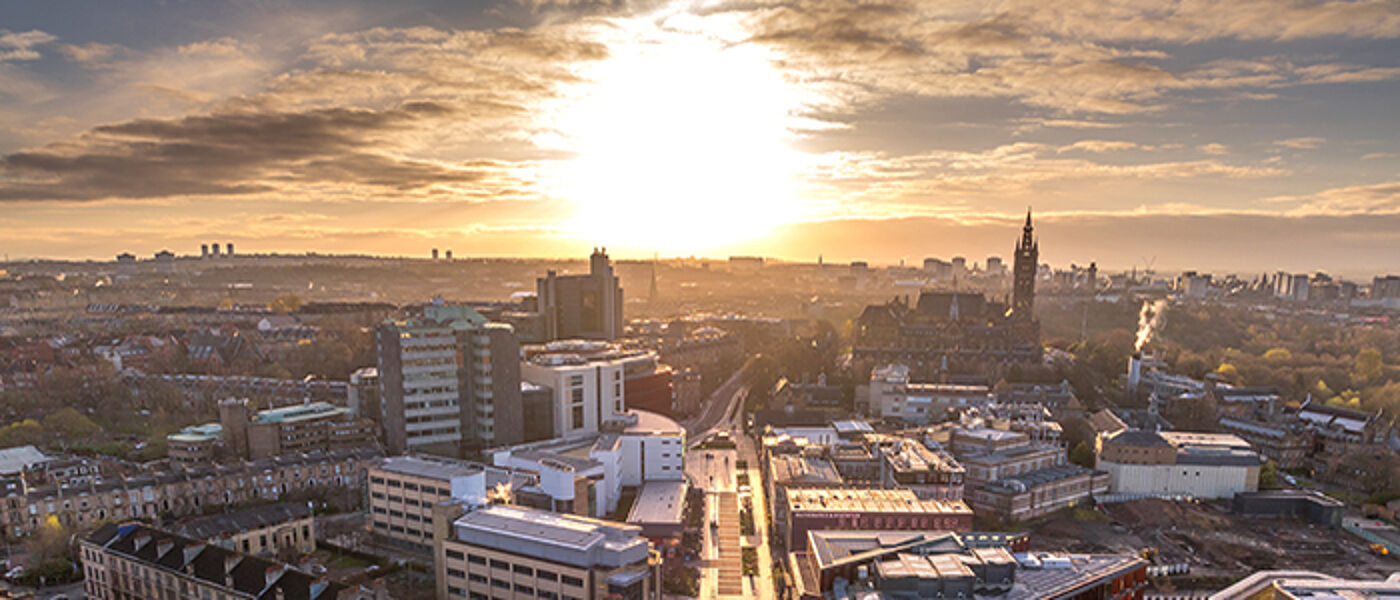 West End of Glasgow with the university taken from above