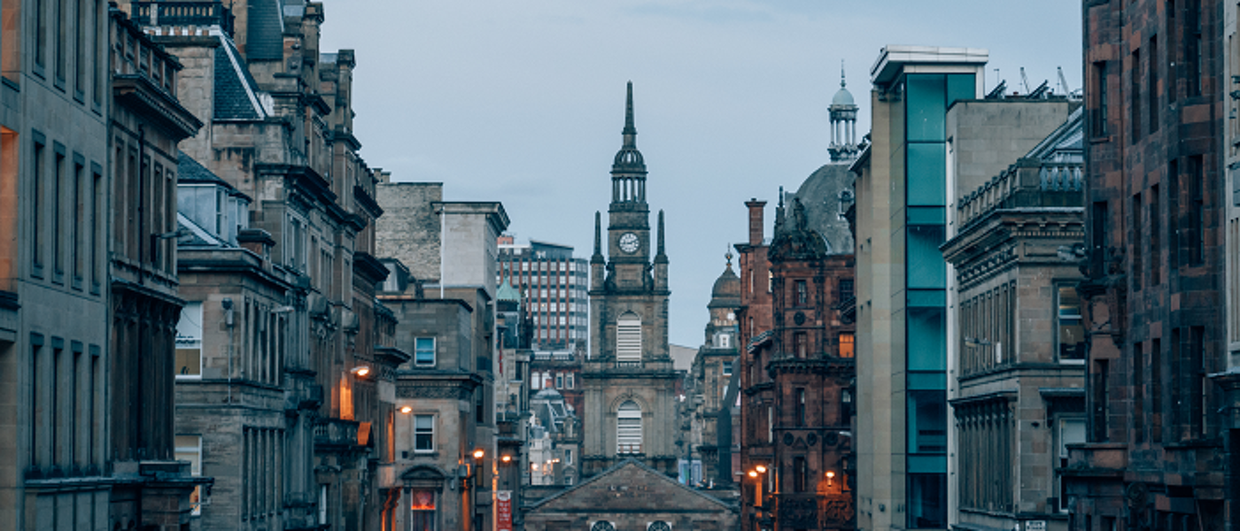 City of Glasgow with grey skies