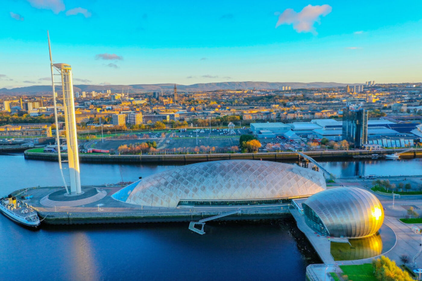 View over the Clyde and Glasgow Science Museum