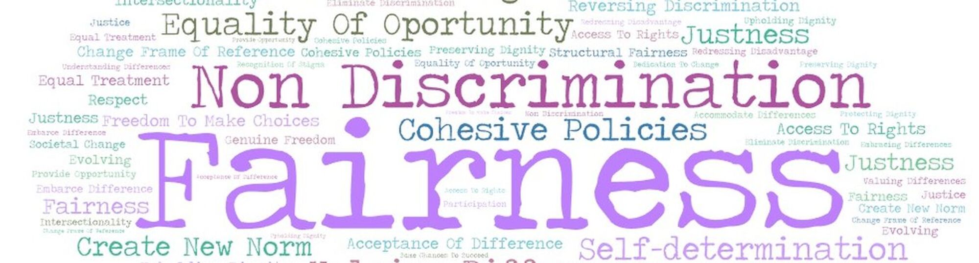 word cloud with key words around equality, diversity and inclusion