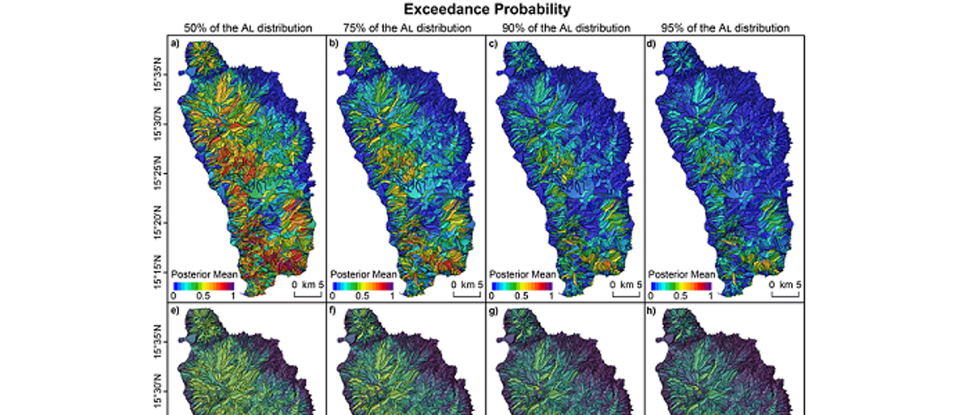 Landslide data on screen