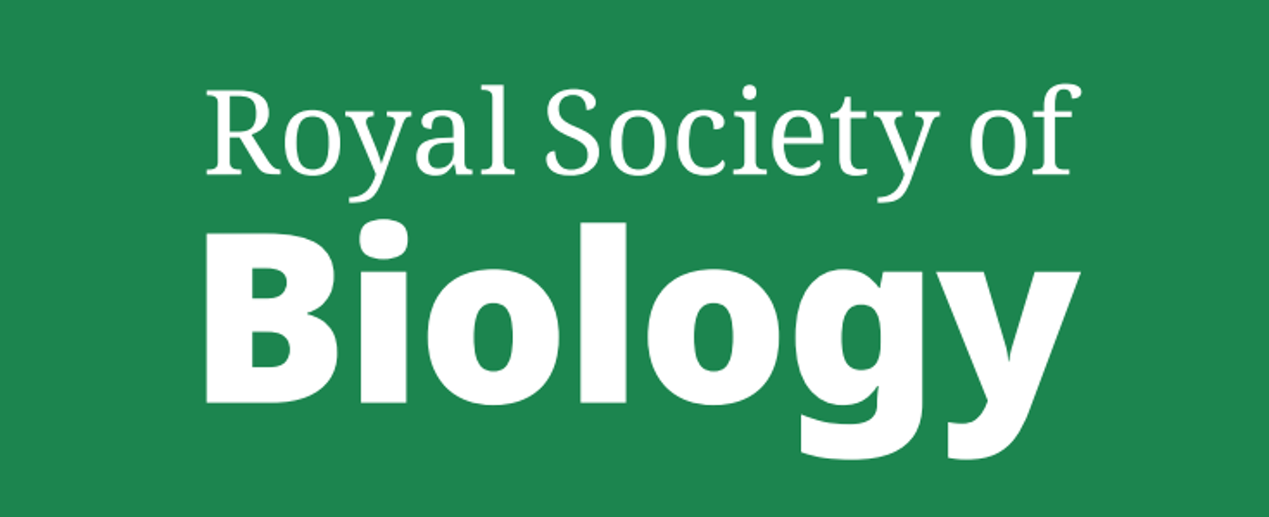 The words Royal Society of Biology in white against a leaf-green background