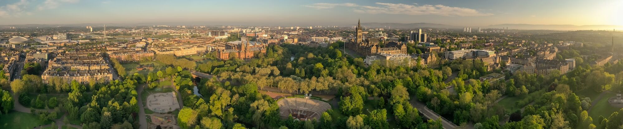 University campus drone shot