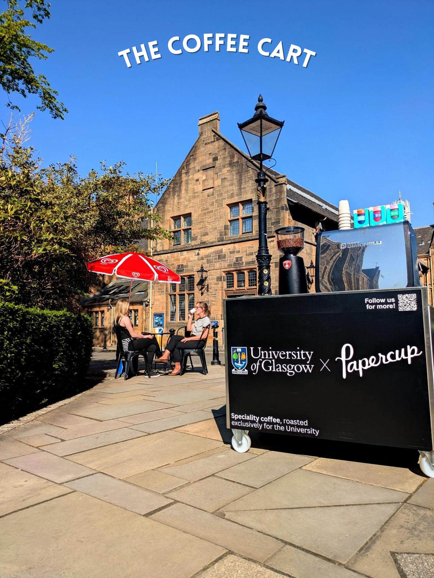 Image of coffee cart at Glasgow Uni
