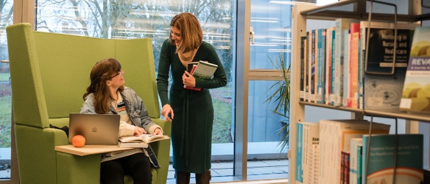 Study in the library at Dumfries campus