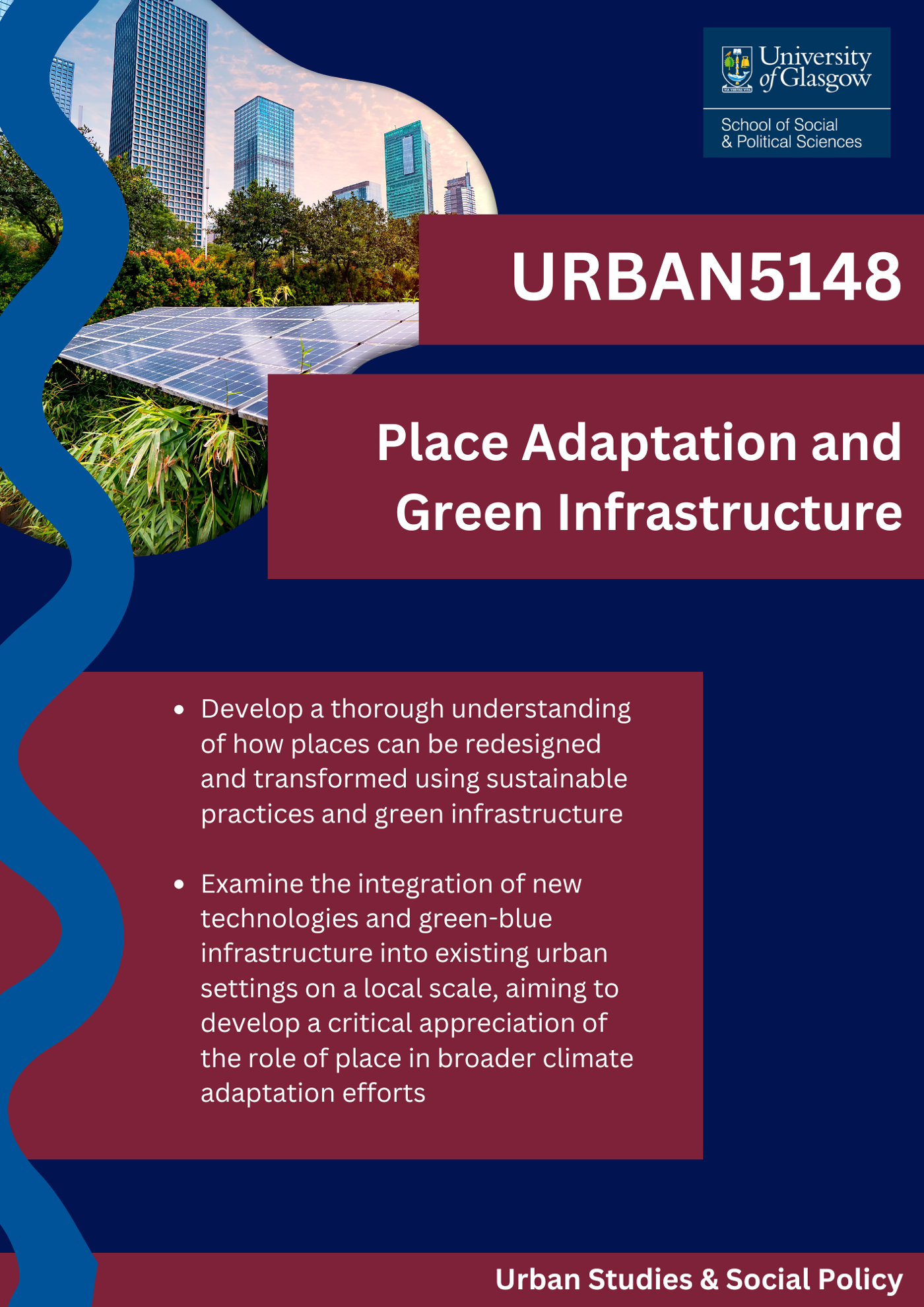 Course description for Place Adaption and Green Infrastructure