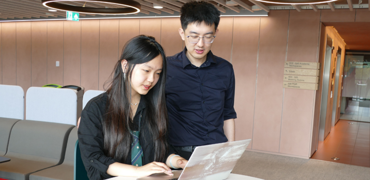 Chinese Students at Adam Smith Building Atrium