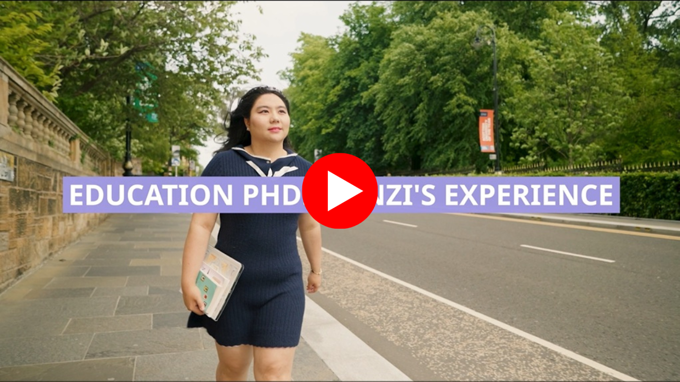 student walking on University Avenue