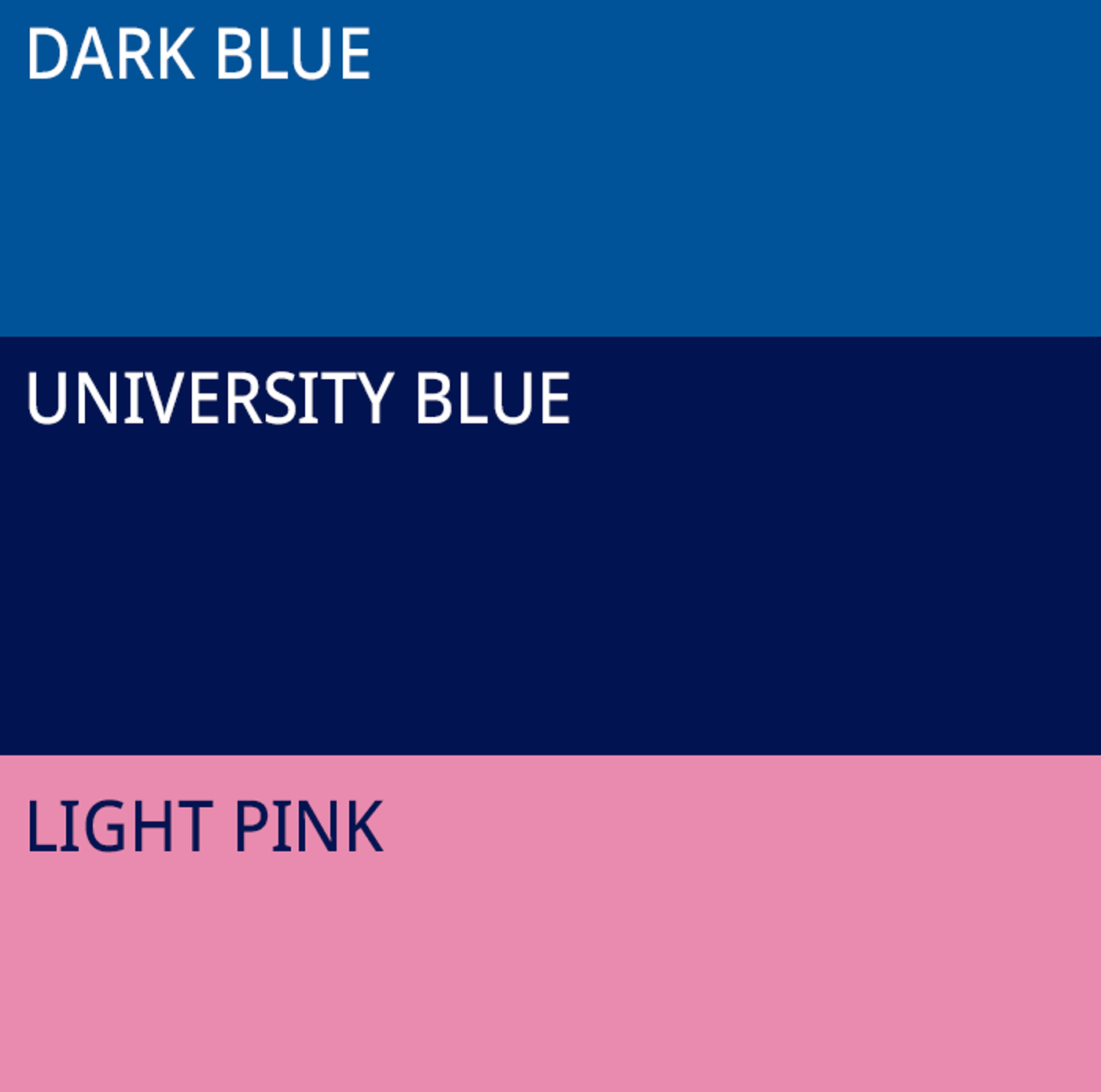colours 8 dark blue university blue light pink
