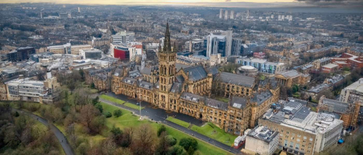 Gilbert Scott building from an arial view