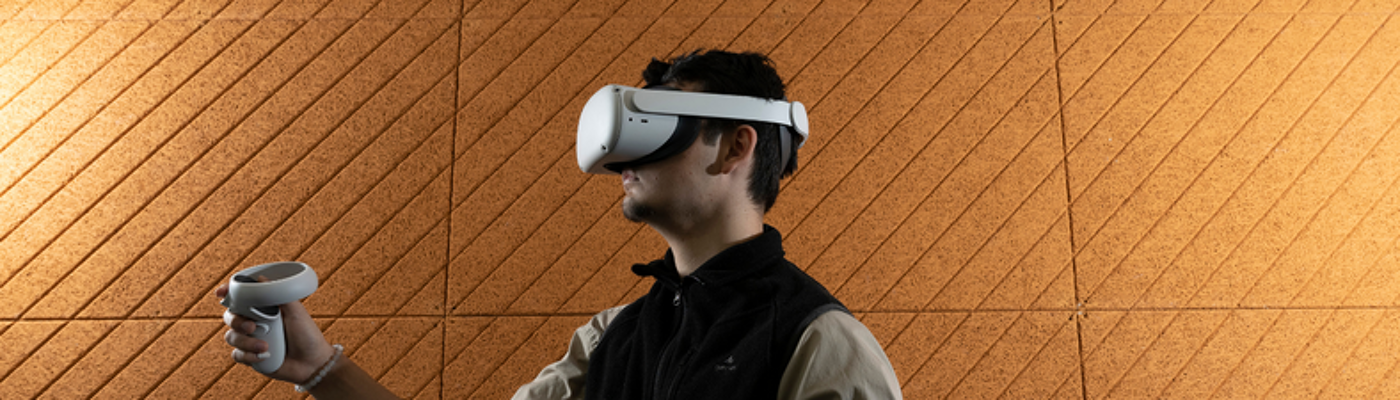 Student using a VR headset