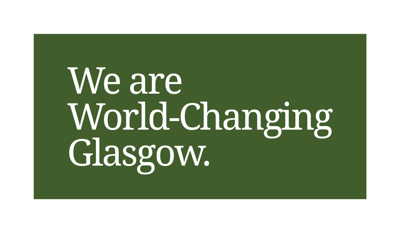 brand message stacked on dark green