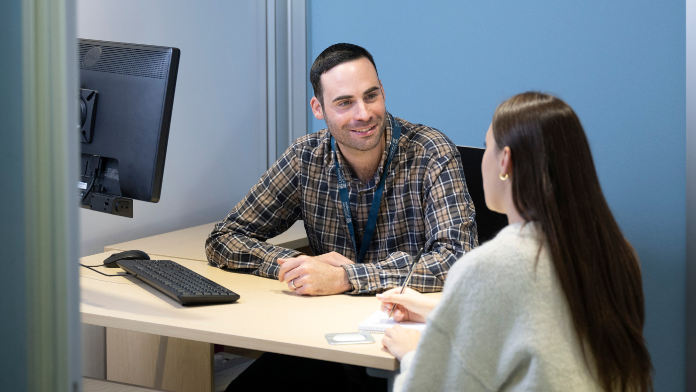 A student in an appointment