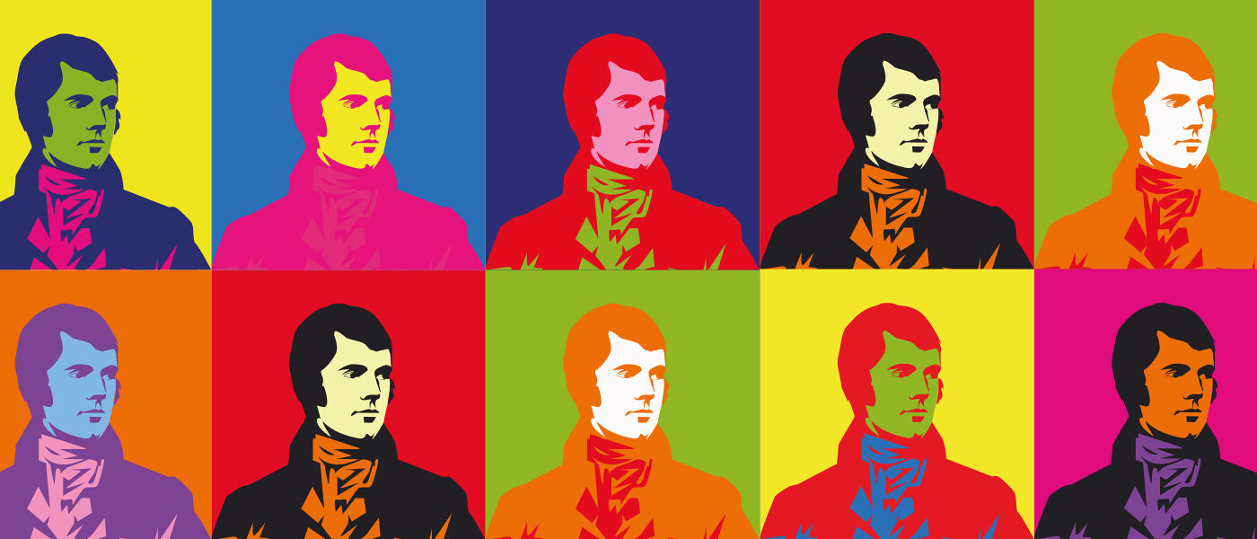Robert burns illustration pop art style