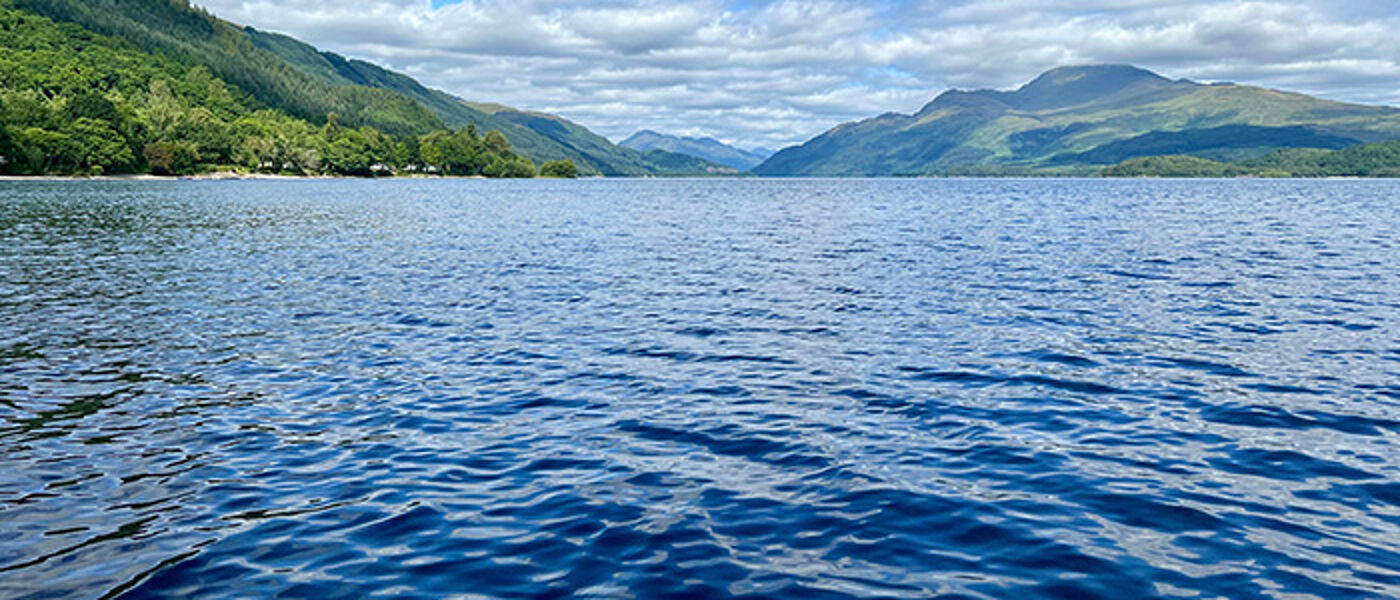 Water in a loch with hills