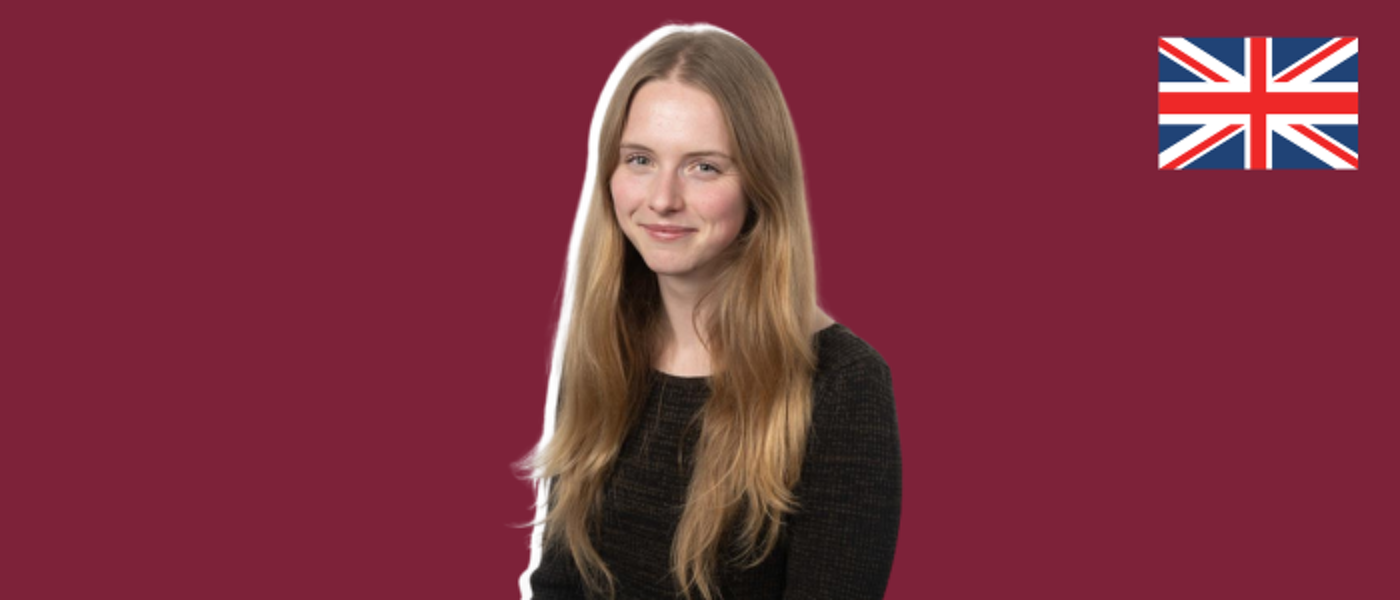 Student photo in burgundy background