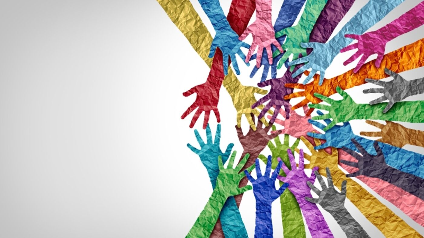 Paper cut outs of hands in different colours