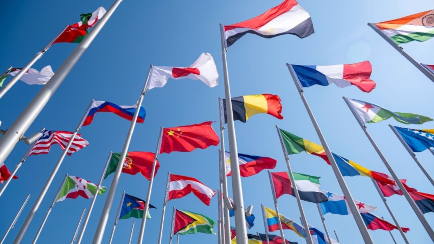 A pictures of different countries' flags