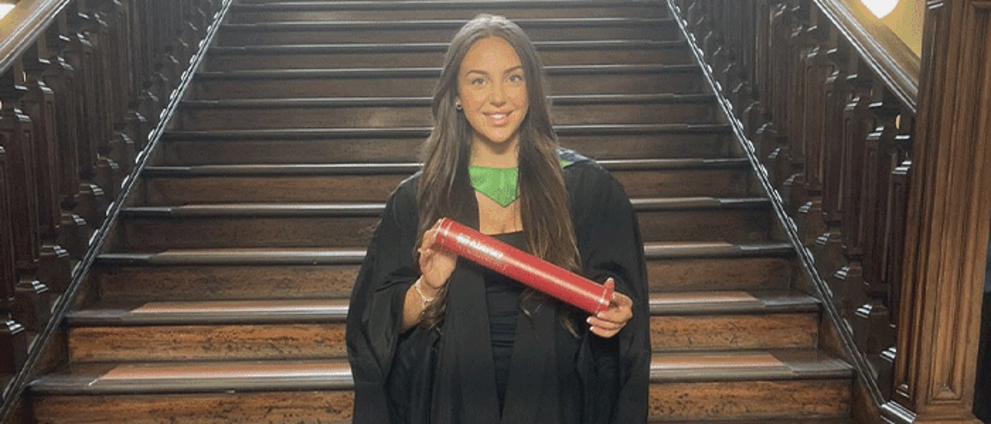 Rachel at her first graduation