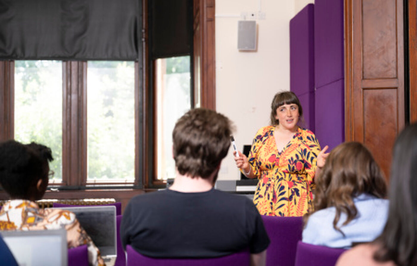 teacher leading classroom